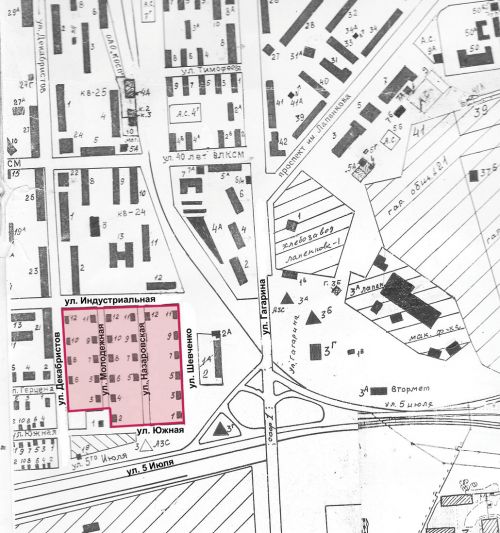 Пересечение улиц Декабристов, Индустриальная, Шевченко, Южная